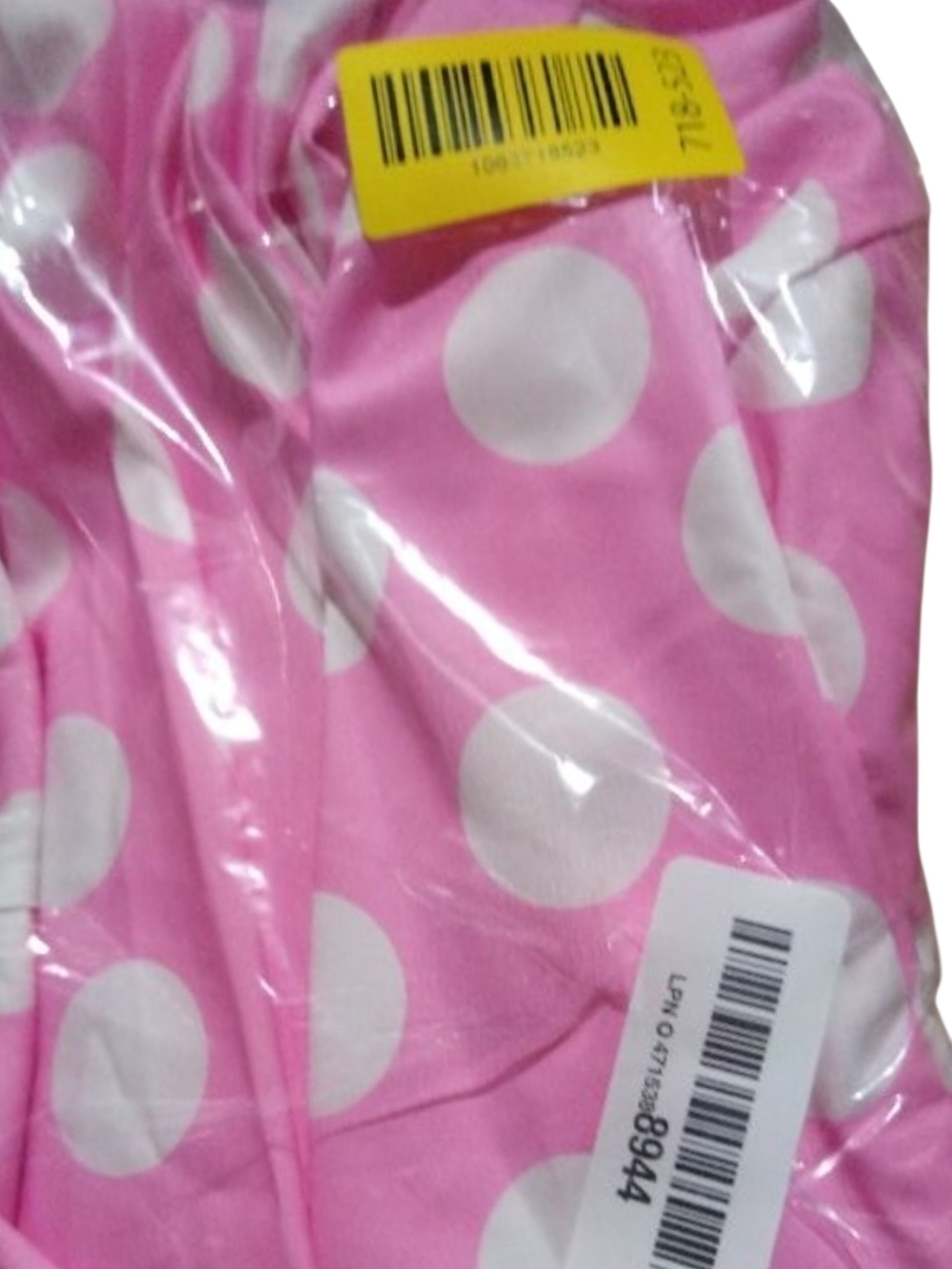 IWEMEK - Small Pink Polka Dot A-Line Dress with Black Waist Tie - Picture 9 of 10